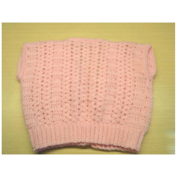 Girl's Knit Fashion Accent Top Yoke or Bib or Shrug Pink No Size or ID ~13" wide - Picture 2 of 2